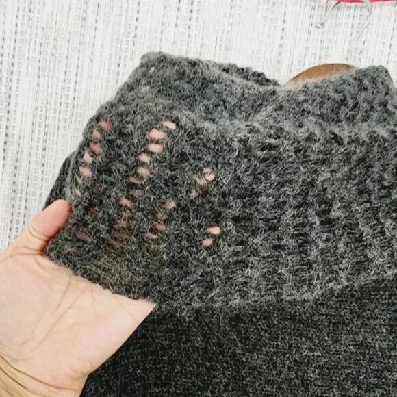 Eileen Fisher Wool Mohair Blend Cowl neck Pullover Sweater Women's L Gray - Picture 6 of 9